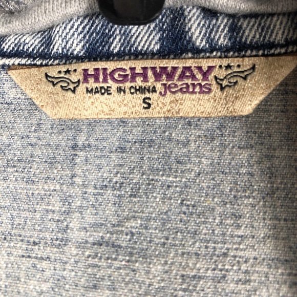 Highway Jeans Girls Denim Jacket Size S Hooded Sweatshirt Button Up Casual - Picture 7 of 15